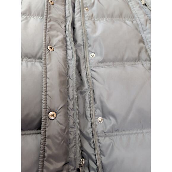 London Fog Women's LG Puffer Jacket Coat Gray Hooded Parka Down And Feather Fill - Picture 9 of 12